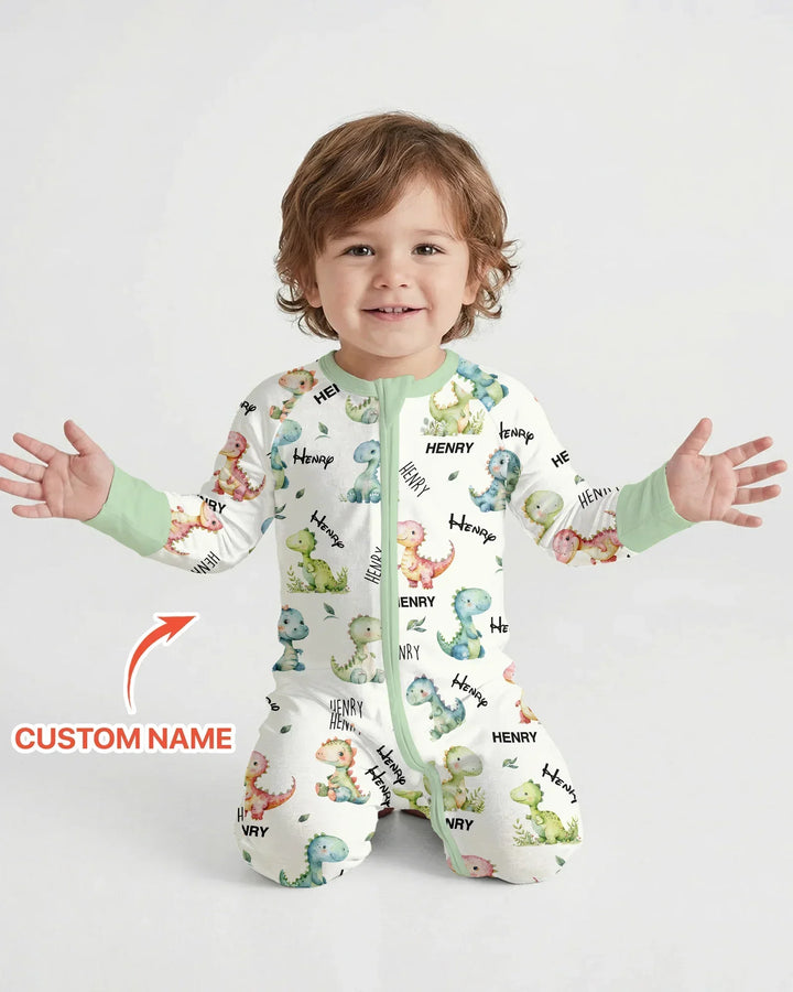 Dinosaur Custom Name Bamboo Convertible Zippy