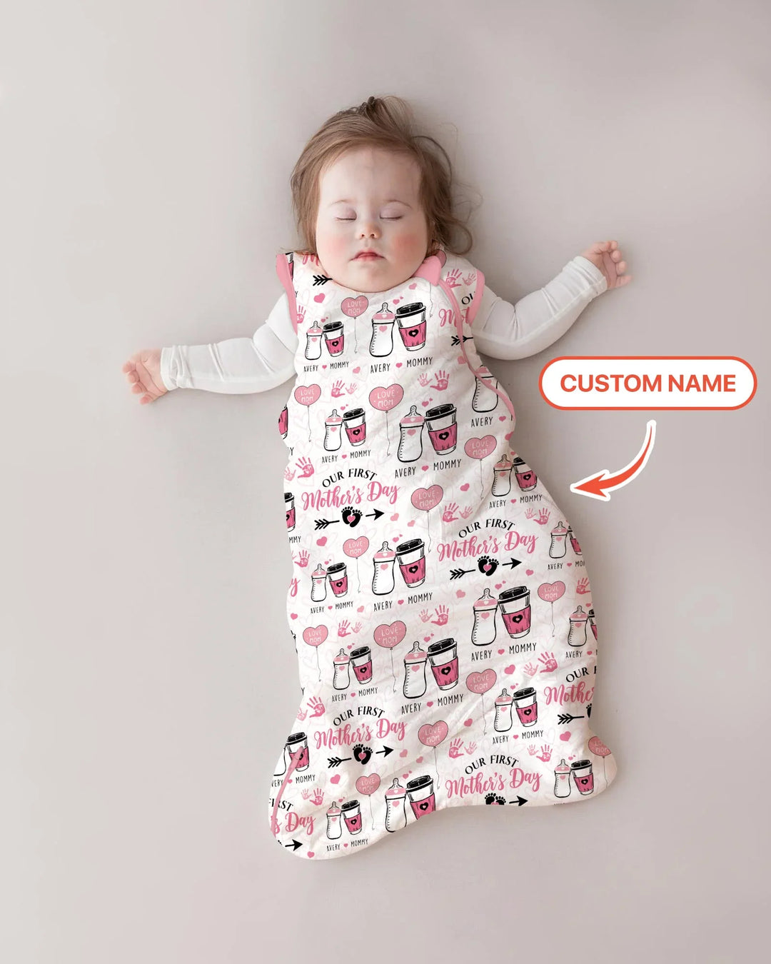Custom Name First Mother's Day Drink Bamboo Sleep Bag