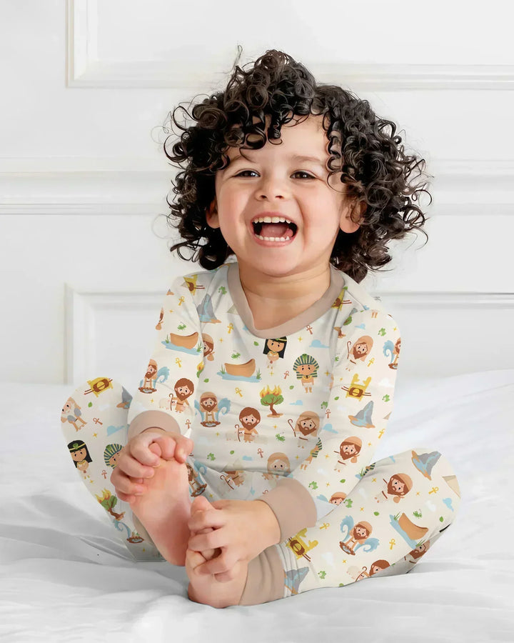 Moses Story Bamboo Two Piece Long Sleeve Pajama Set