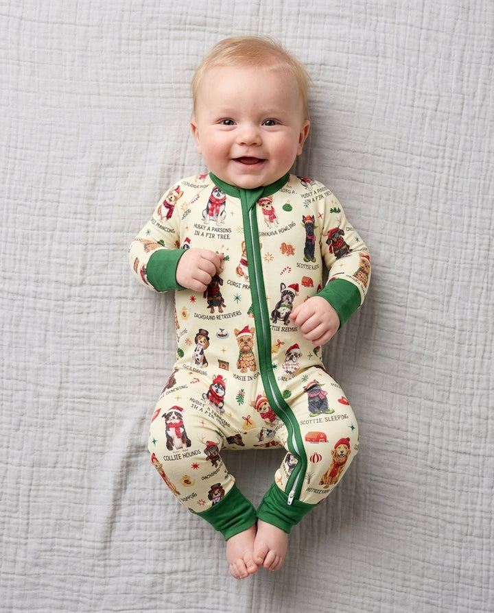 Retro 12 Dogs of Christmas Bamboo Convertible Zippy