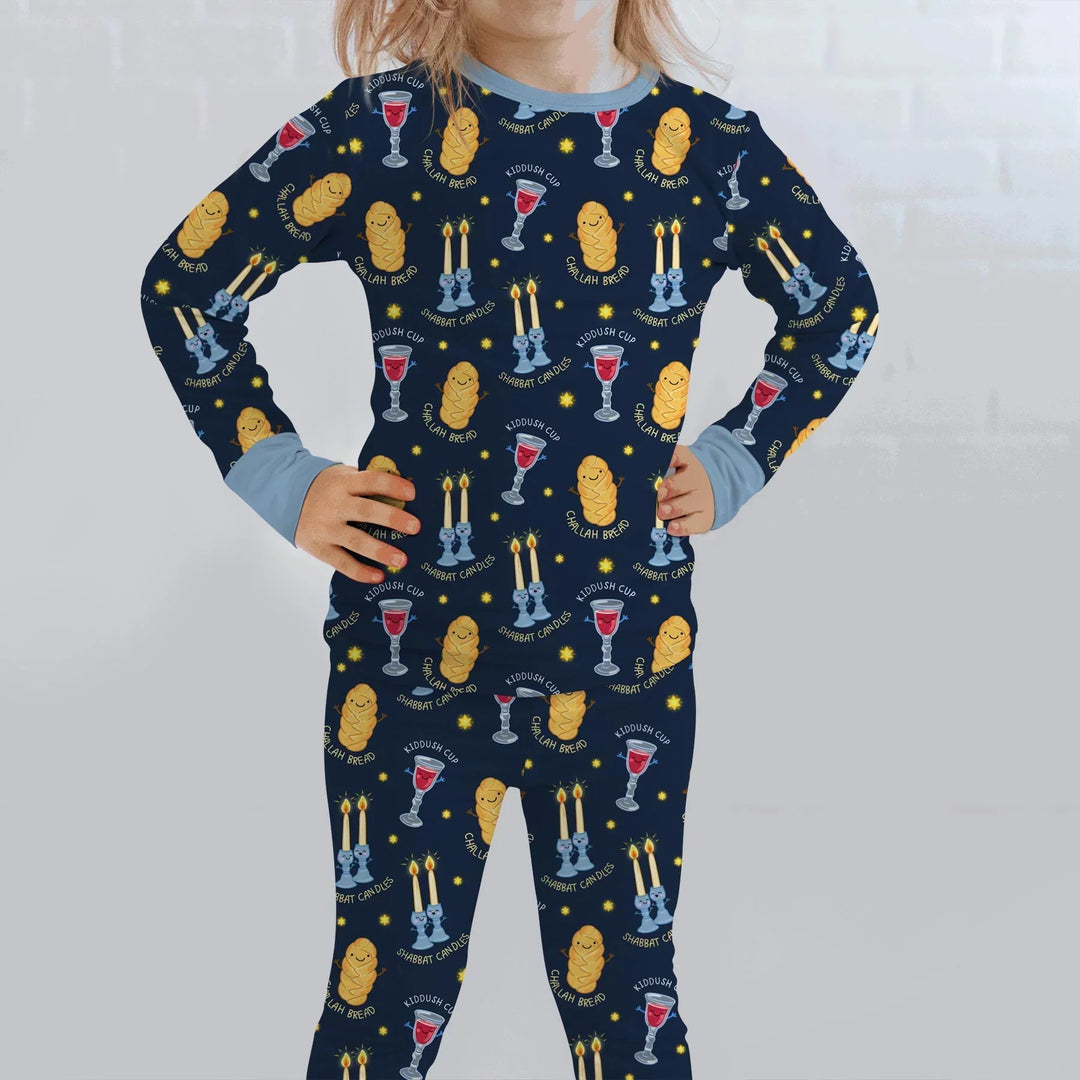 Shabbat Eve Bamboo Two Piece Long Sleeve Pajama Set