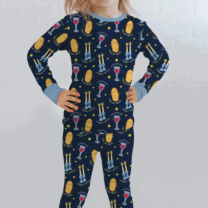 Shabbat Eve Bamboo Two Piece Long Sleeve Pajama Set