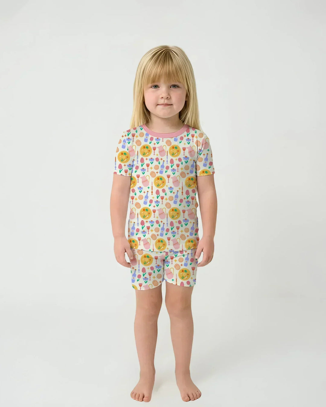 Pesach Sameach Matching Family Bamboo Two Piece Short Sleeve Shorts Pajama Set