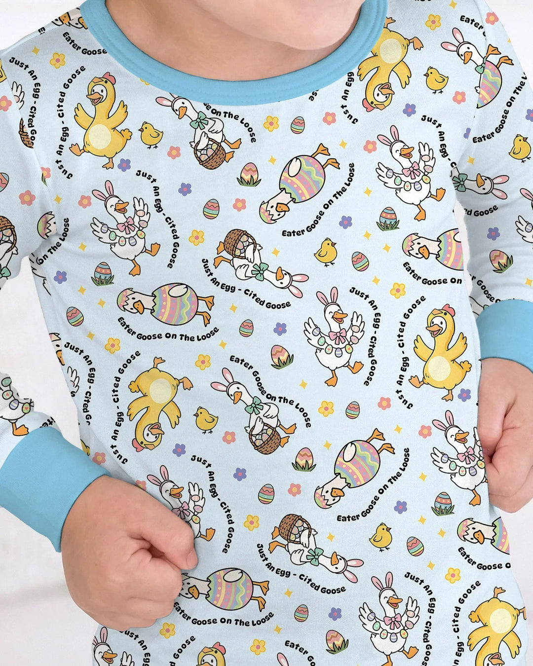 Easter Goose Family Matching Bamboo Two Piece Long Sleeve Pajama Set