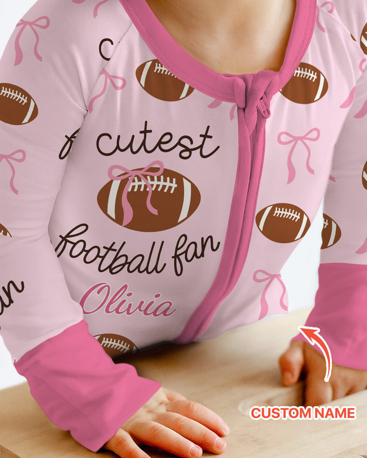 Custom Name Cutest Football Fan Bamboo Convertible Zippy