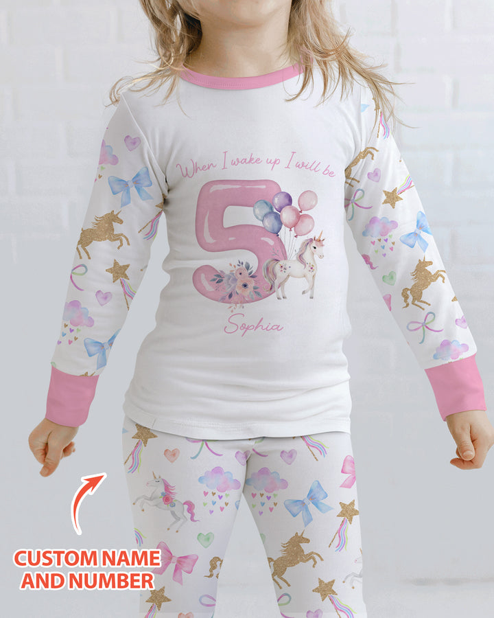 Custom Name When I Wake Up I Will Be Birthday Bamboo Two Piece Long Sleeve Pajama Set