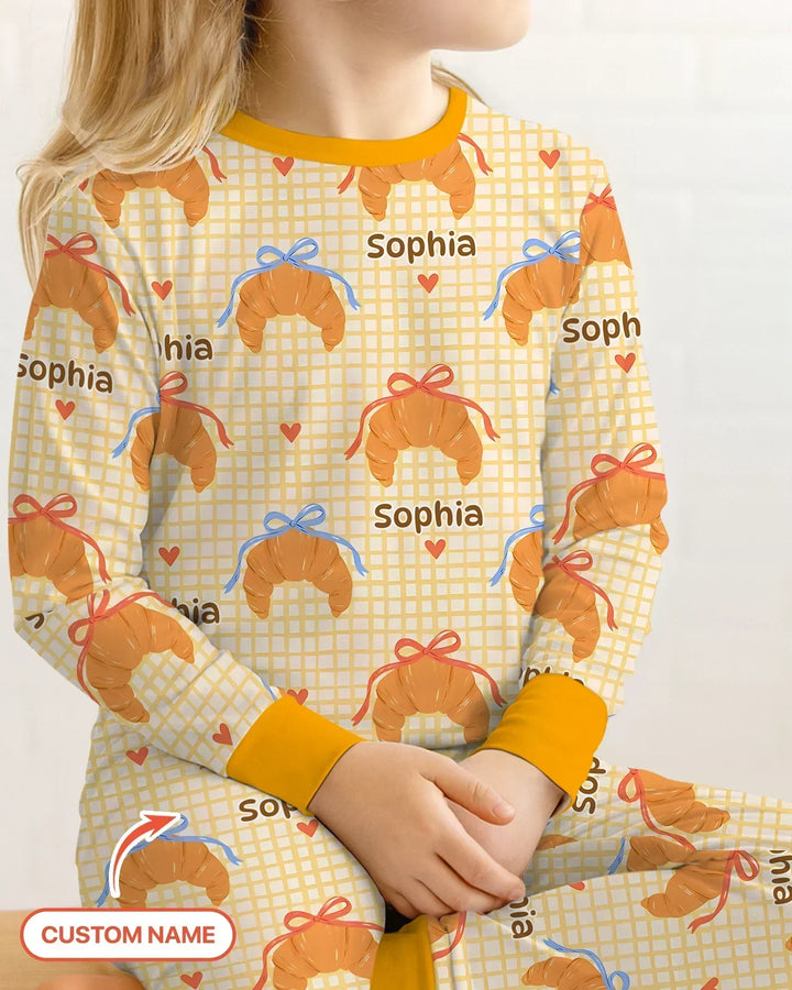 Breakfast Love Family Matching Bamboo Two Piece Long Sleeve Pajama Set