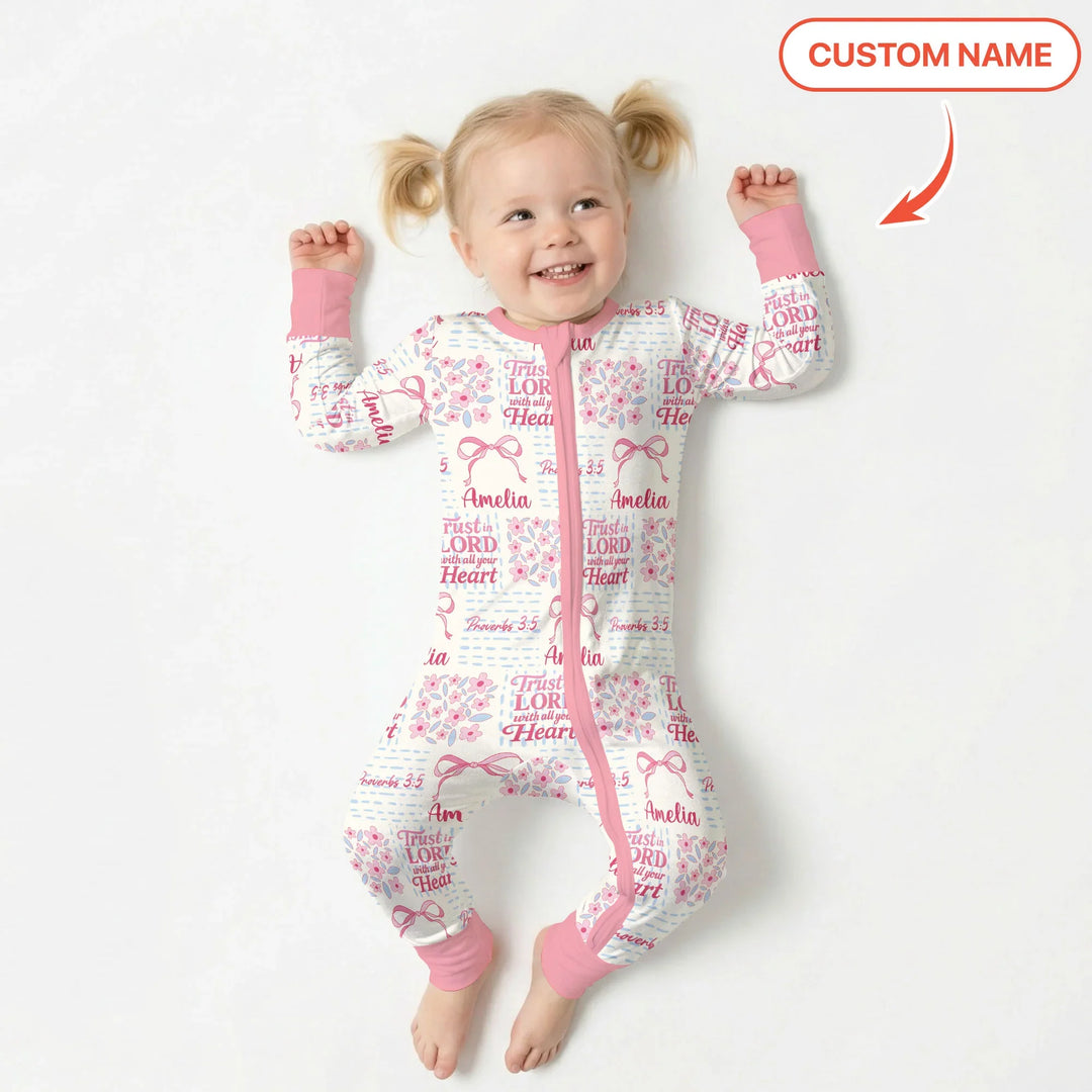 Trust The Lord With All Your Heart Custom Name Bamboo Convertible Zippy