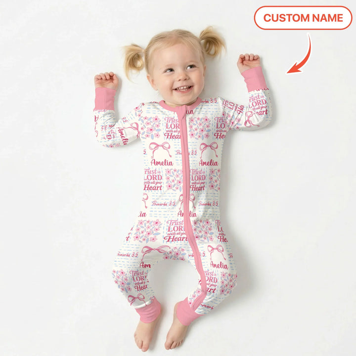 Trust The Lord With All Your Heart Custom Name Bamboo Convertible Zippy