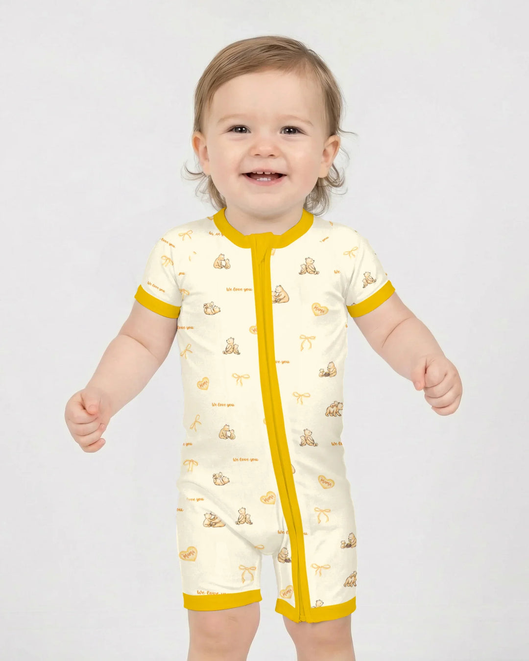 Sweat Yellow Mama Bear Shorty Zippy