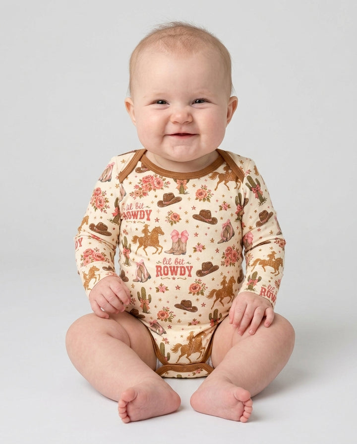 Coquette Cowgirl Lil Bit Rowdy Bamboo Bodysuit