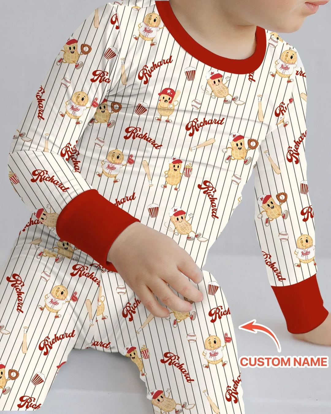 Custom Nam Retro Ballgame Bamboo Two Piece Long Sleeve Pajama Set