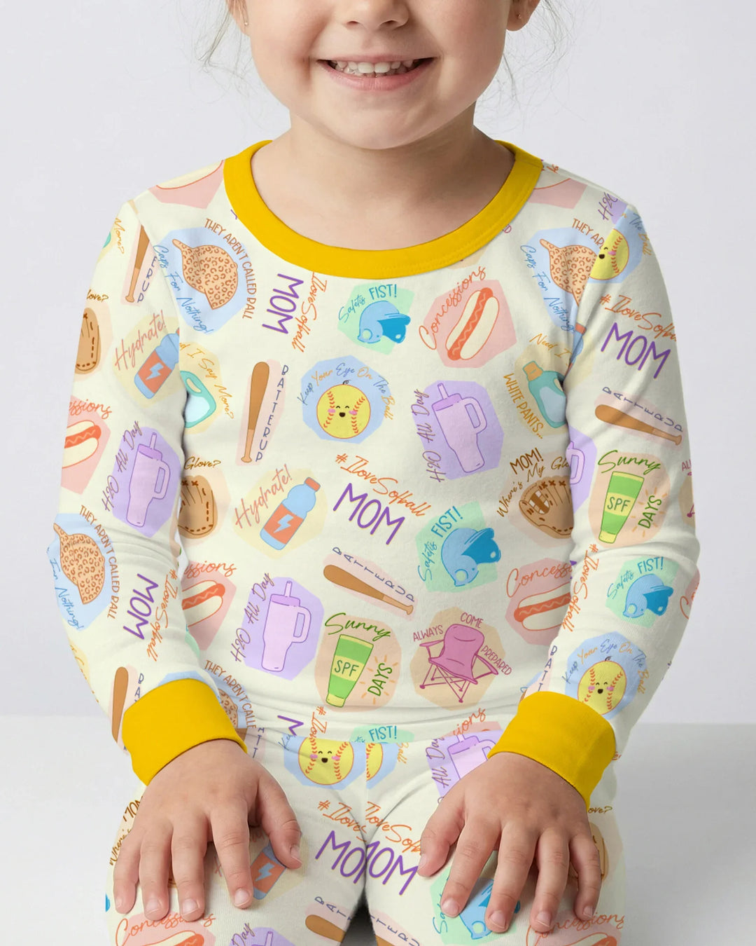 SoftBall Mom Saves The Days Two Piece Long Sleeve Pajama Set