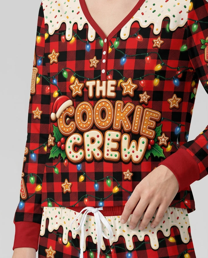 The Cookie Crew Custom Gingerbread Letter Bamboo Women Pajama Set