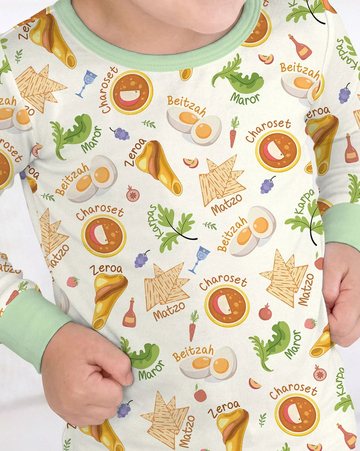 Happy Passover Family Matching Bamboo Two Piece Long Sleeve Pajama Set