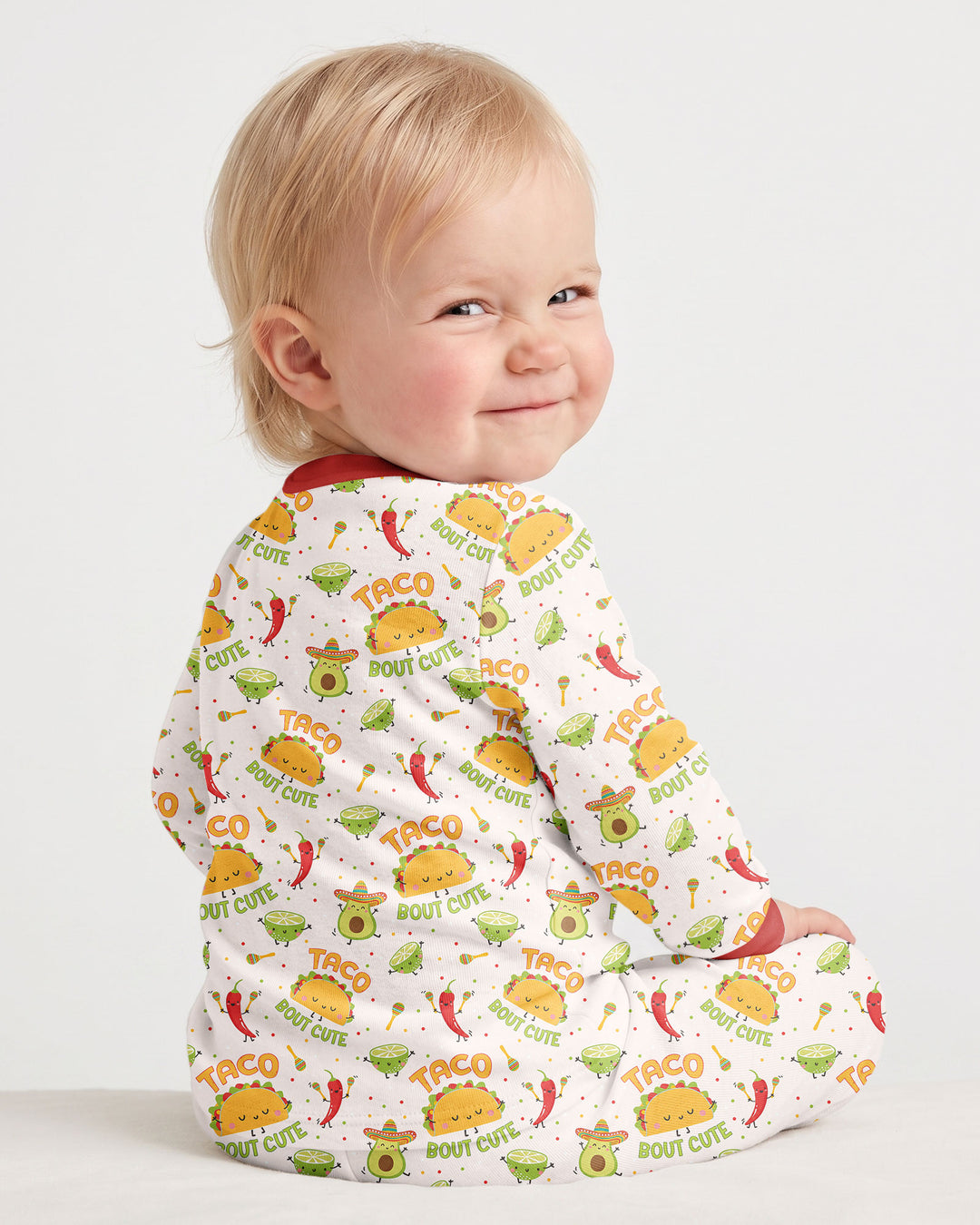Funny Taco Bamboo Two Piece Long Sleeve Pajama Set