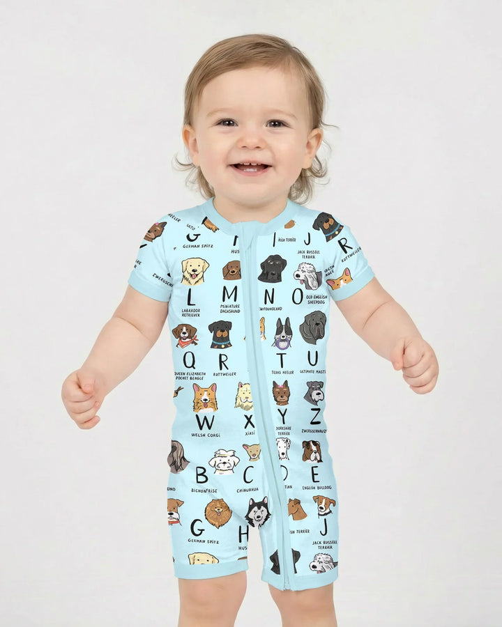 Funny Dogs Alphabet Bamboo Shorty Zippy