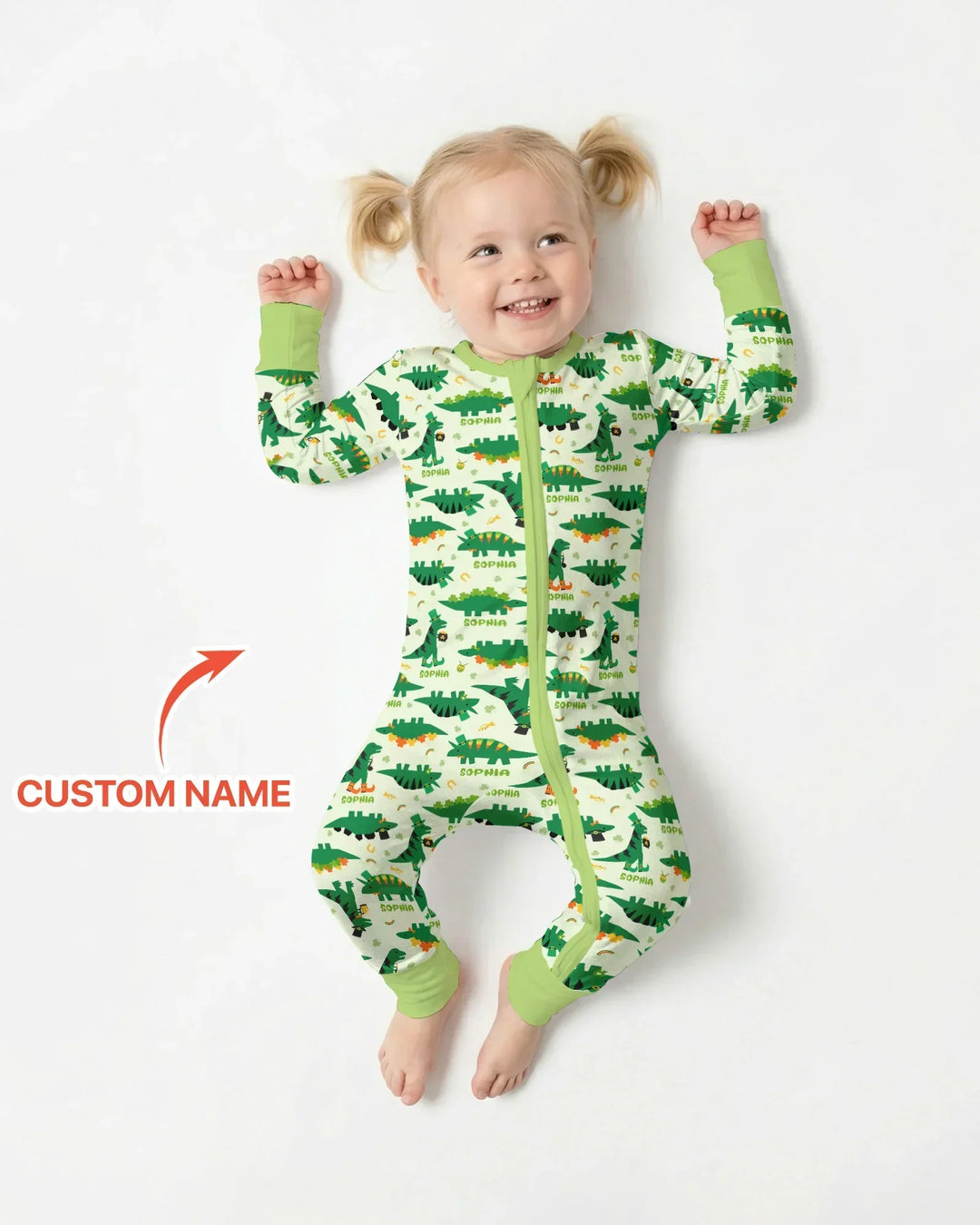 St. Patrick's Day Dinosaurs Custom Bamboo Convertible Zippy