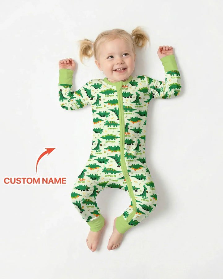 St. Patrick's Day Dinosaurs Custom Bamboo Convertible Zippy