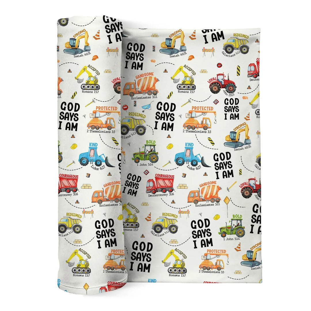 God Says I Am Bamboo Swaddle Blanket