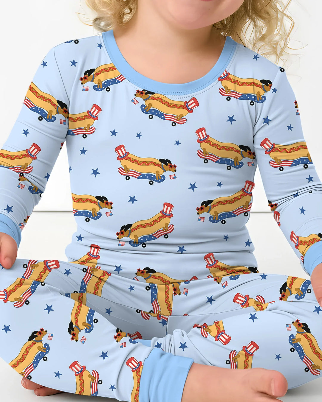 American Hot Dog Bamboo Two Piece Long Sleeve Pajama Set