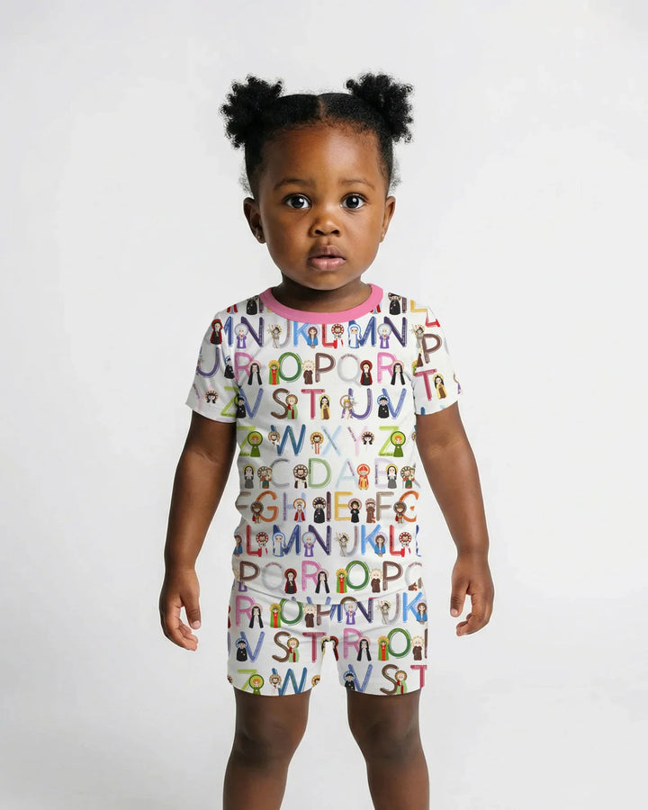 Saint ABCs Bamboo Two Piece Short Sleeve Shorts Pajama Set