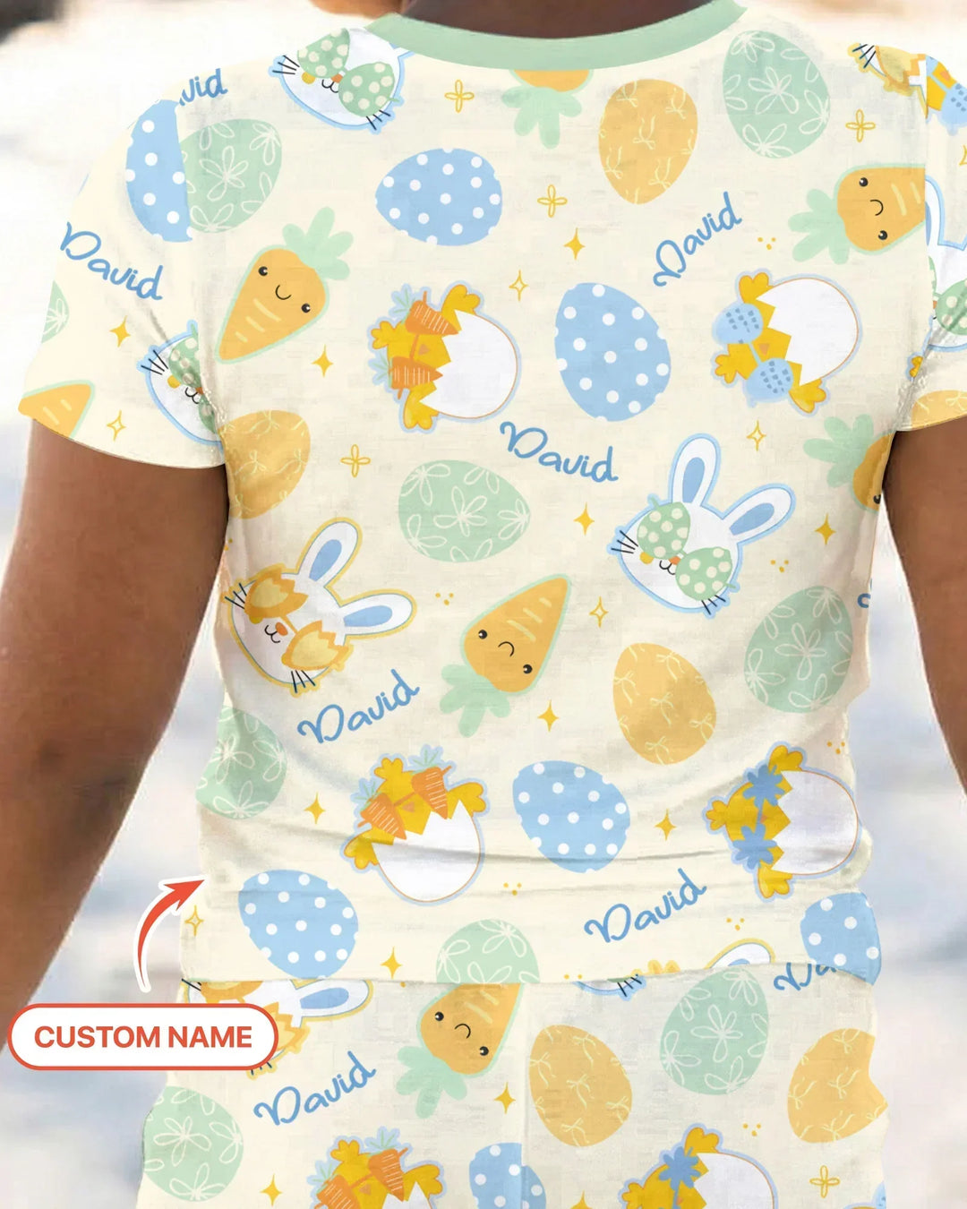 Retro Easter Bamboo Two Piece Short Sleeve Pajama Set