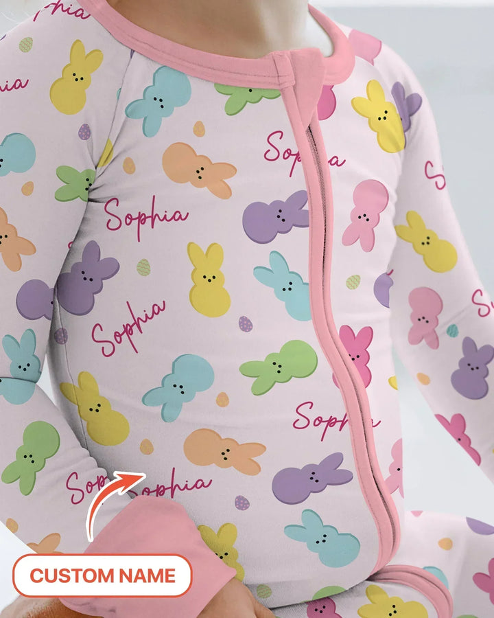 Personalized Easter Bunnies Family Matching Bamboo Convertible Zippy