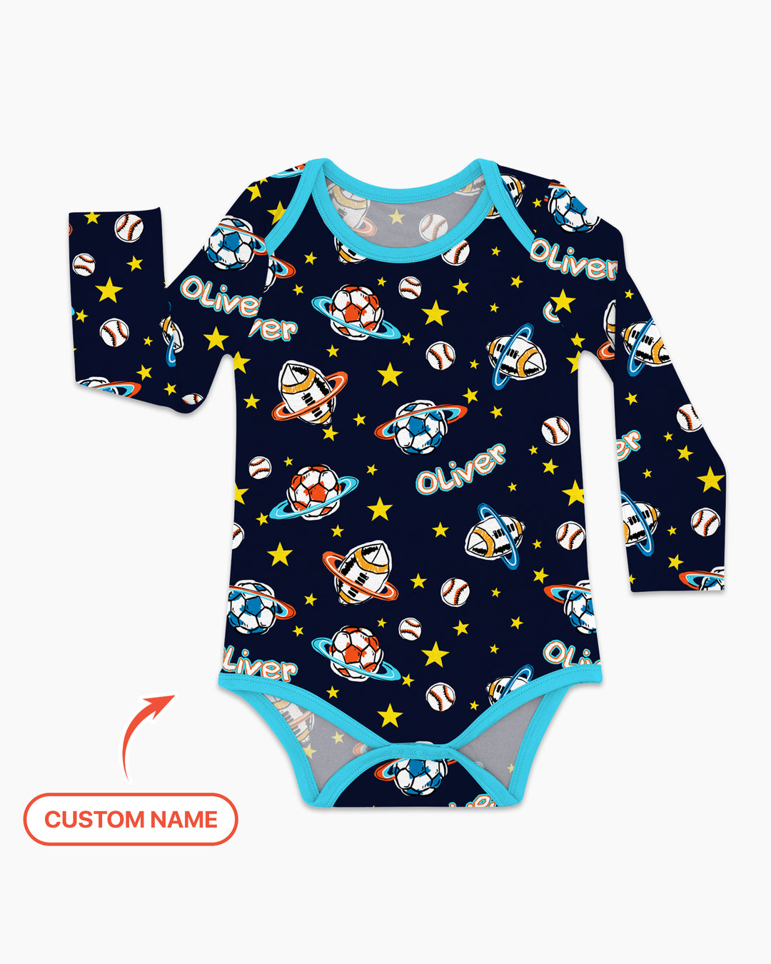 Custom Name Space Sport Bamboo Bodysuit