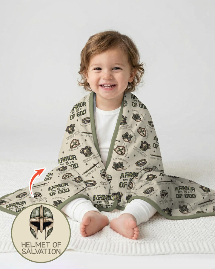 Camo Armor Of God Bamboo Blanket