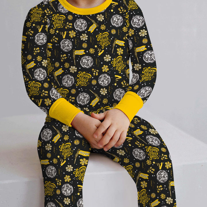 Disco New Years Eve Bamboo Two Piece Long Sleeve Pajama Set
