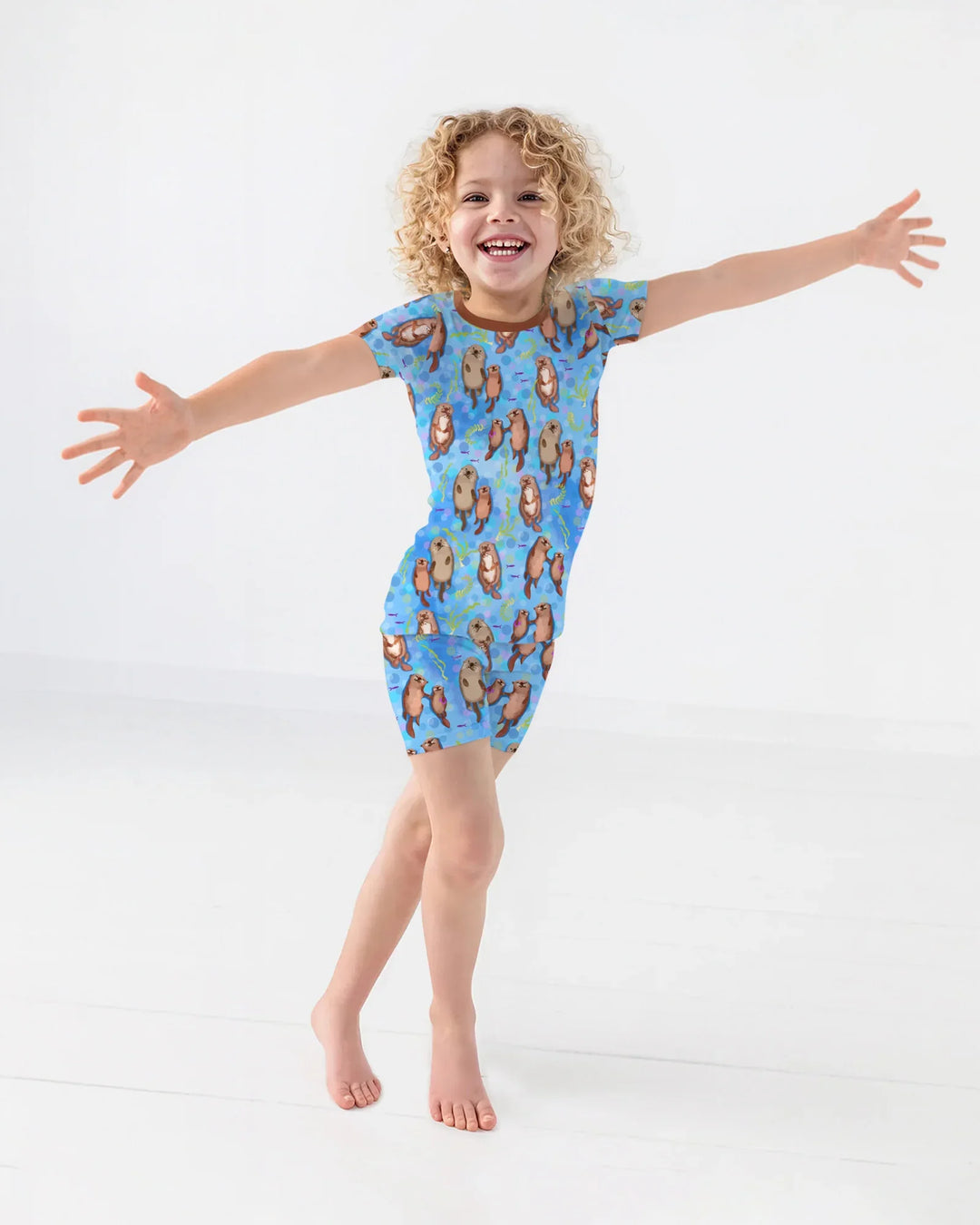 Otterly Together Bamboo Two Piece Short Sleeve Shorts Pajama Set