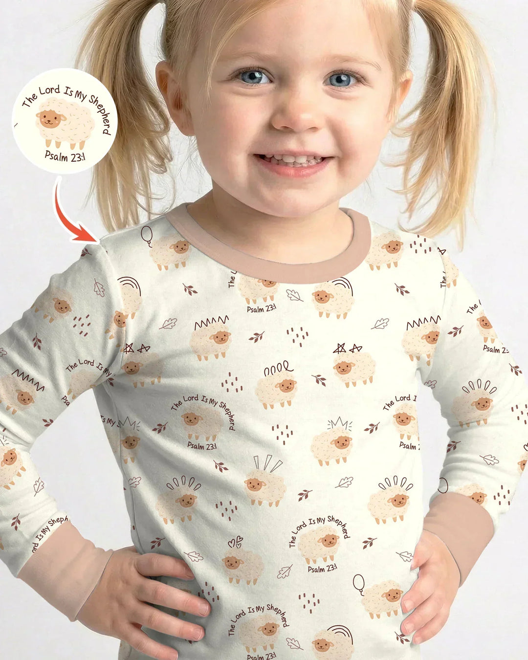 The Lord Is My Shepherd Baby Bamboo Two Piece Long Sleeve Pajama Set
