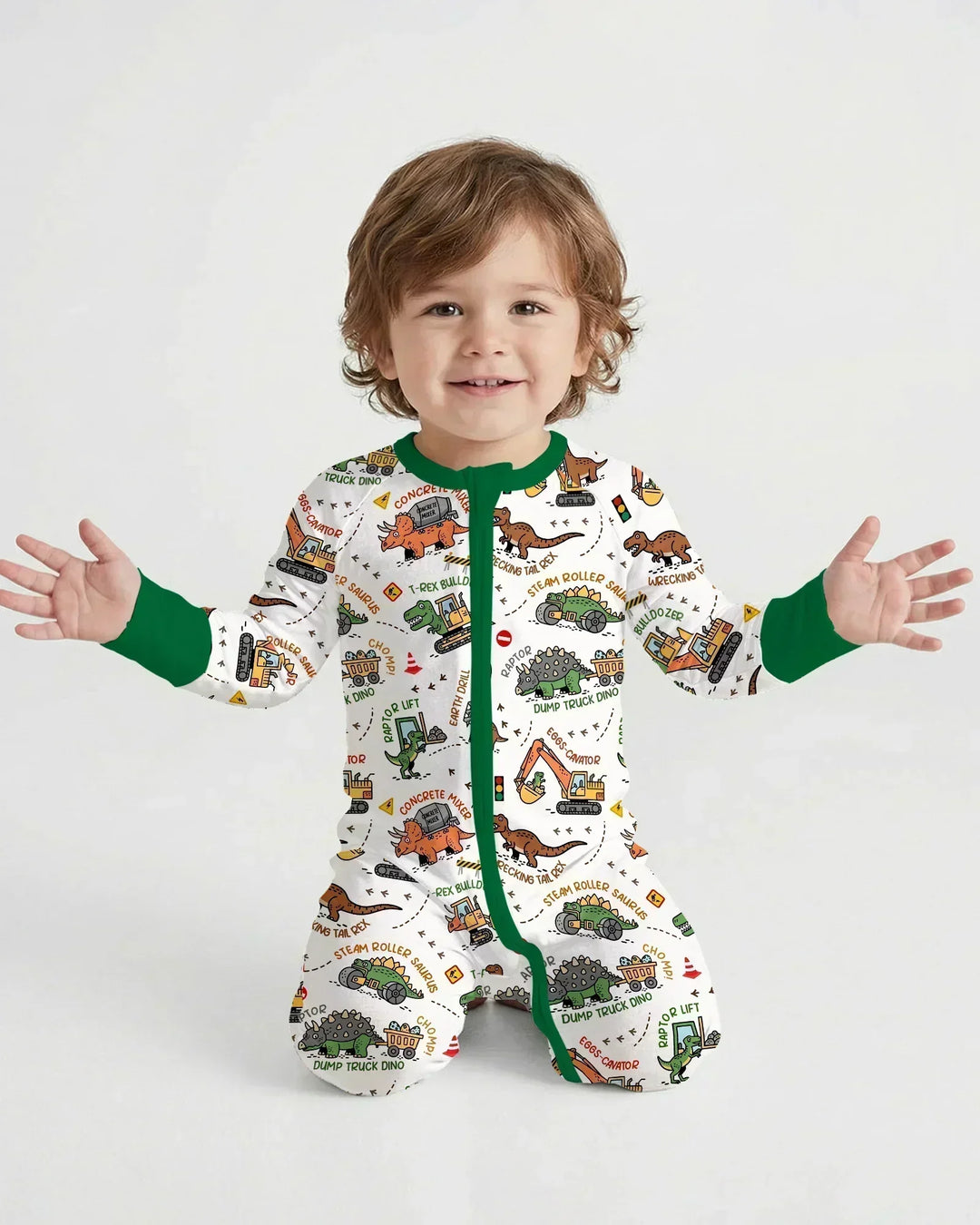 Dinosaur Construction Truck Bamboo Convertible Zippy