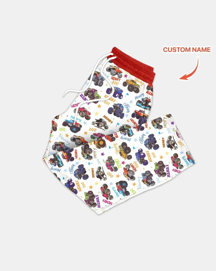 Monster Truck Custom Name Bamboo Men's Pajama Set