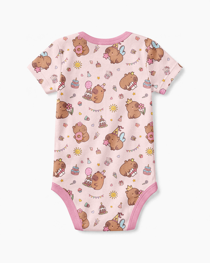 Personalized Capy Birthday Girl Bamboo Bodysuit