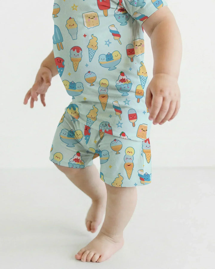 American Ice cream Bamboo Two Piece Short Sleeve Shorts Pajama Set