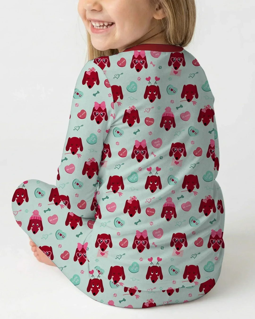 Dachshund Is My Valentine Bamboo Two Piece Long Sleeve Pajama Set