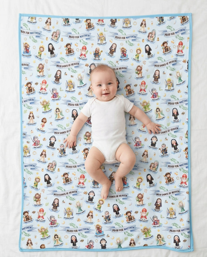 Holy Saints of Heaven Custom Name Bamboo Blanket