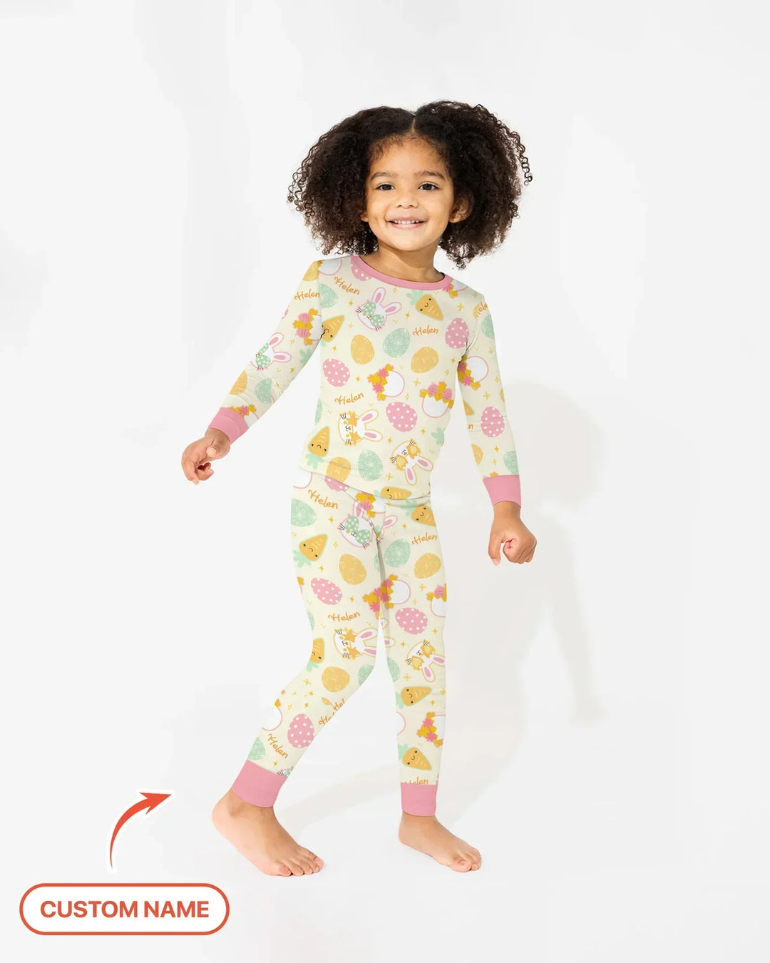Retro Easter Bamboo Two Piece Long Sleeve Pajama Set