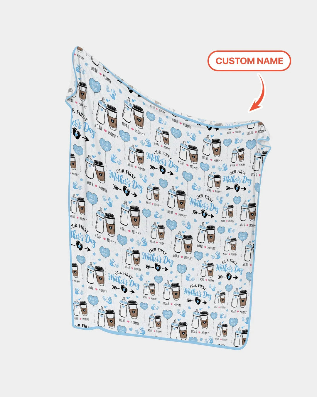 Custom Name First Mother's Day Drink Bamboo Blanket