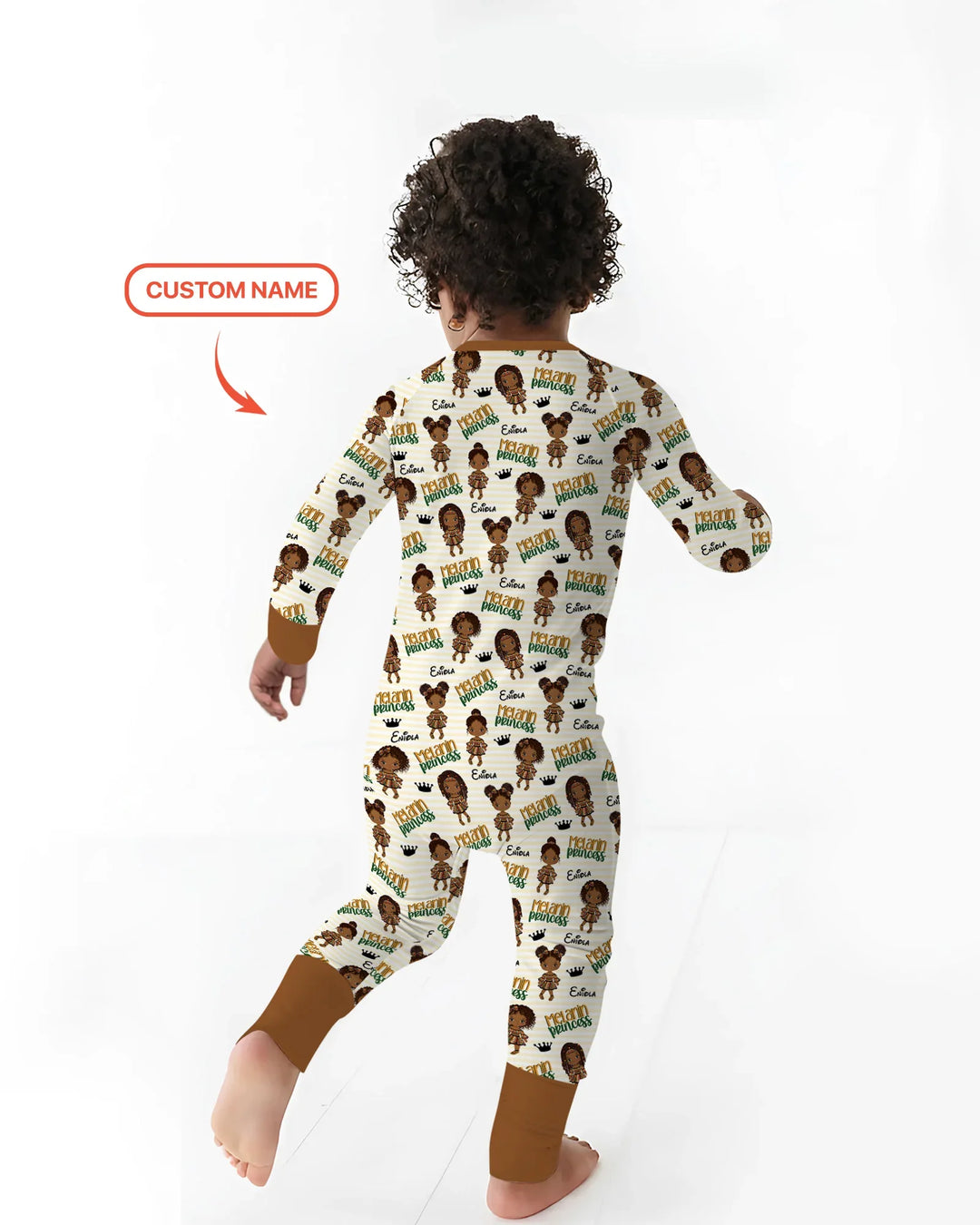 Custom Name Melanin Princess Bamboo Convertible Zippy