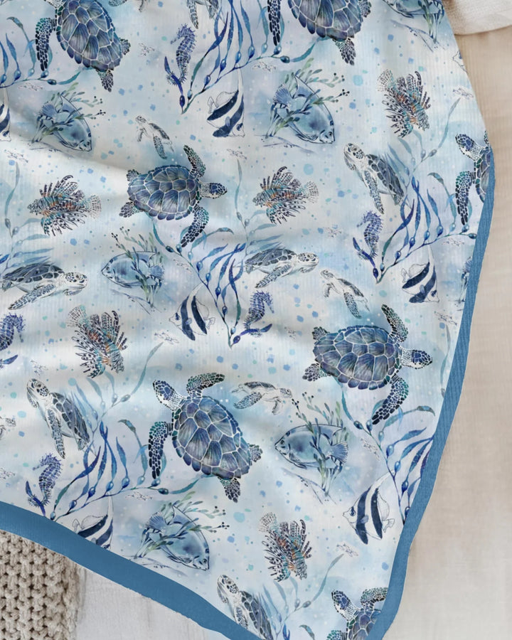 Little Turtles Family Matching Bamboo Blanket