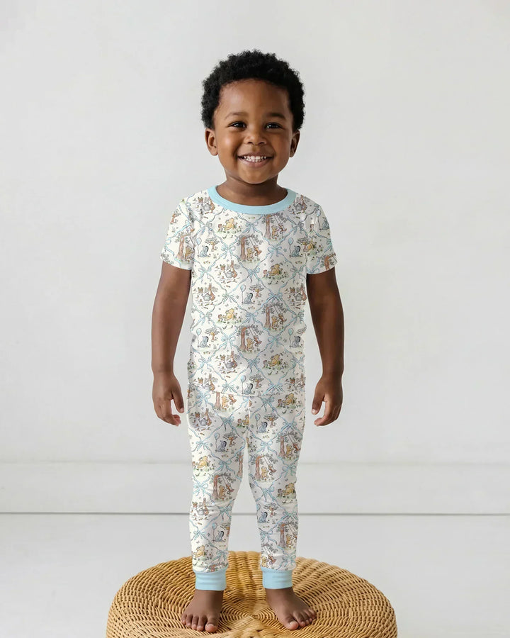 Spring Meadow Friends Bamboo Two Piece Short Sleeve Pajama Set
