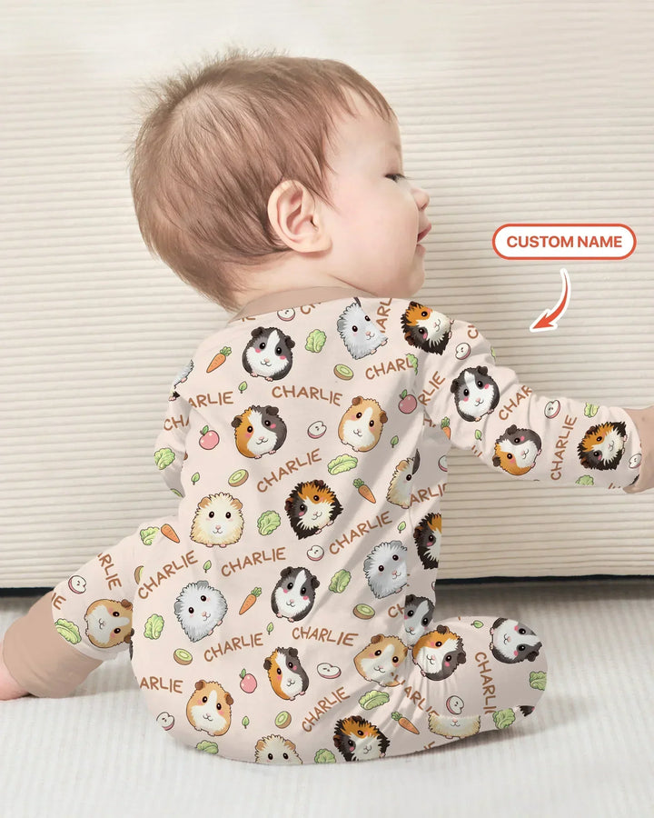 Custom Name Cute Guinea Pigs Bamboo Convertible Zippy