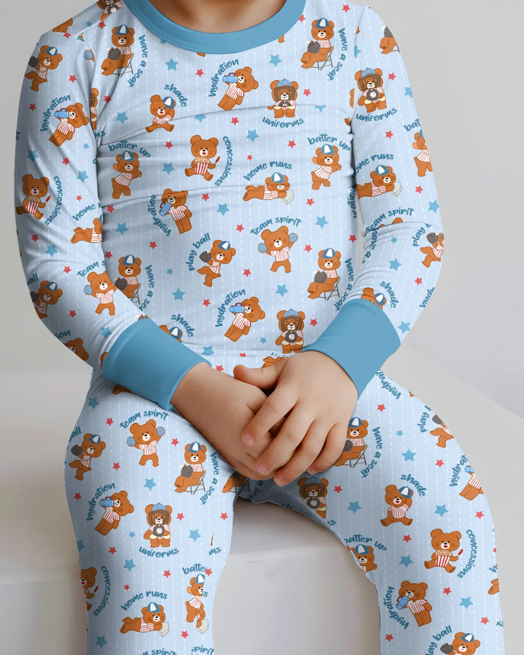 Born To Play Baseball Bamboo Two Piece Long Sleeve Pajama Set