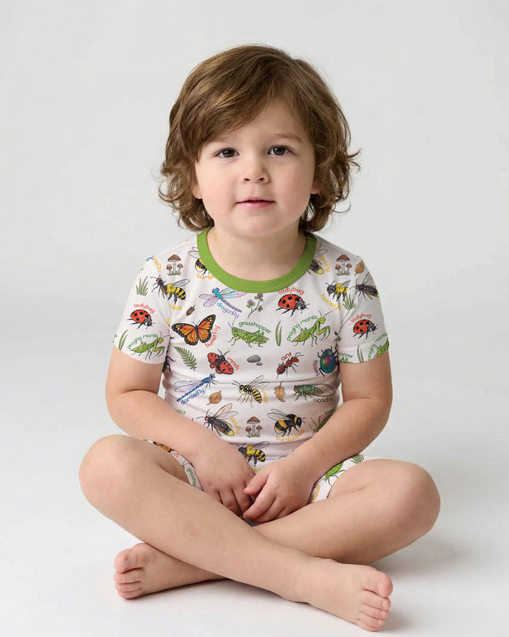 Template Bamboo Two Piece Short Sleeve Shorts Pyjamas Set