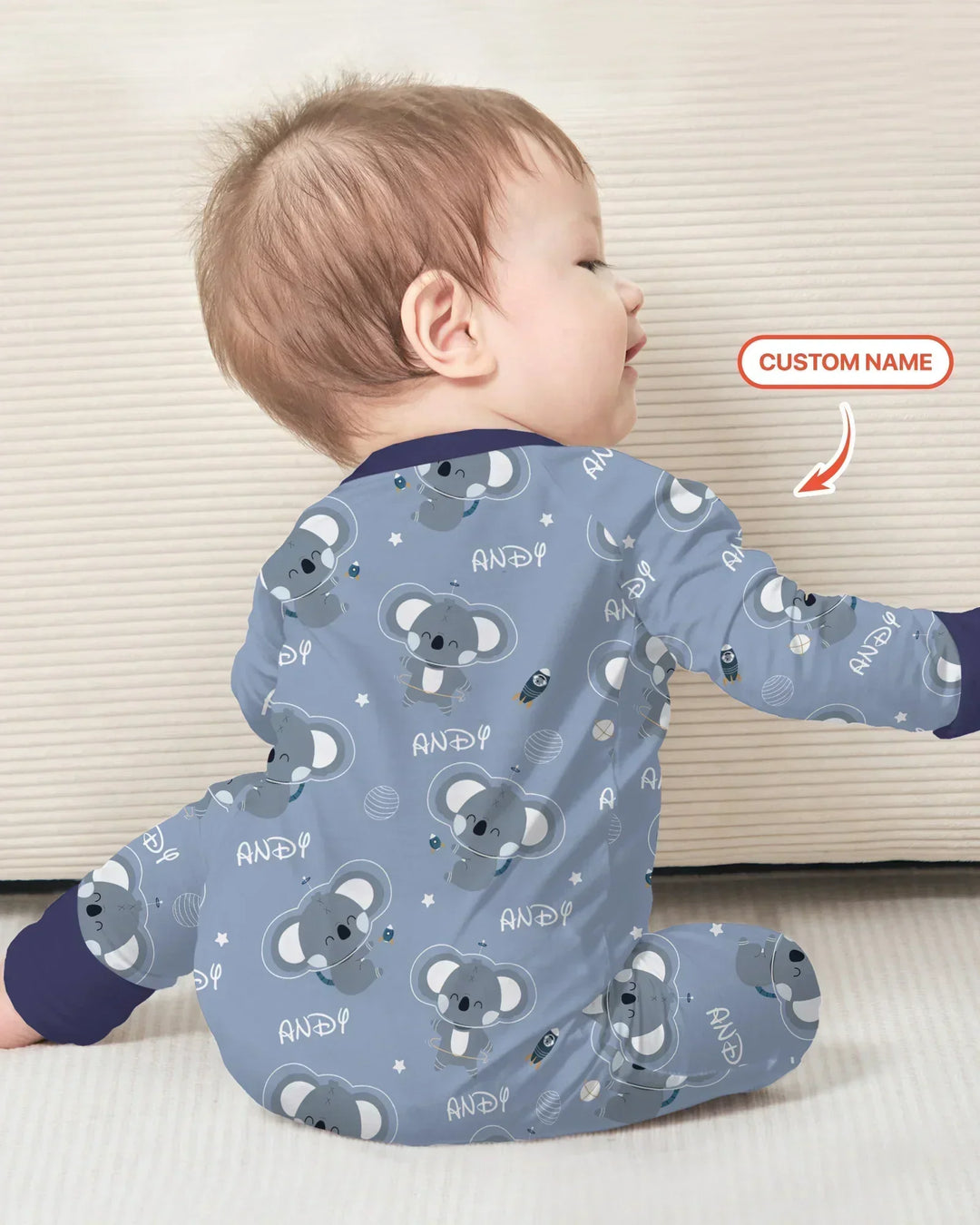 Custom Name Cosmic Koala Bamboo Convertible Zippy