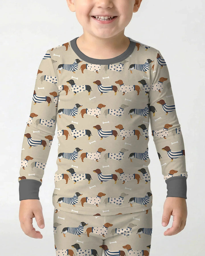 Cute Wieners Bamboo Two Piece Long Sleeve Pajama Set