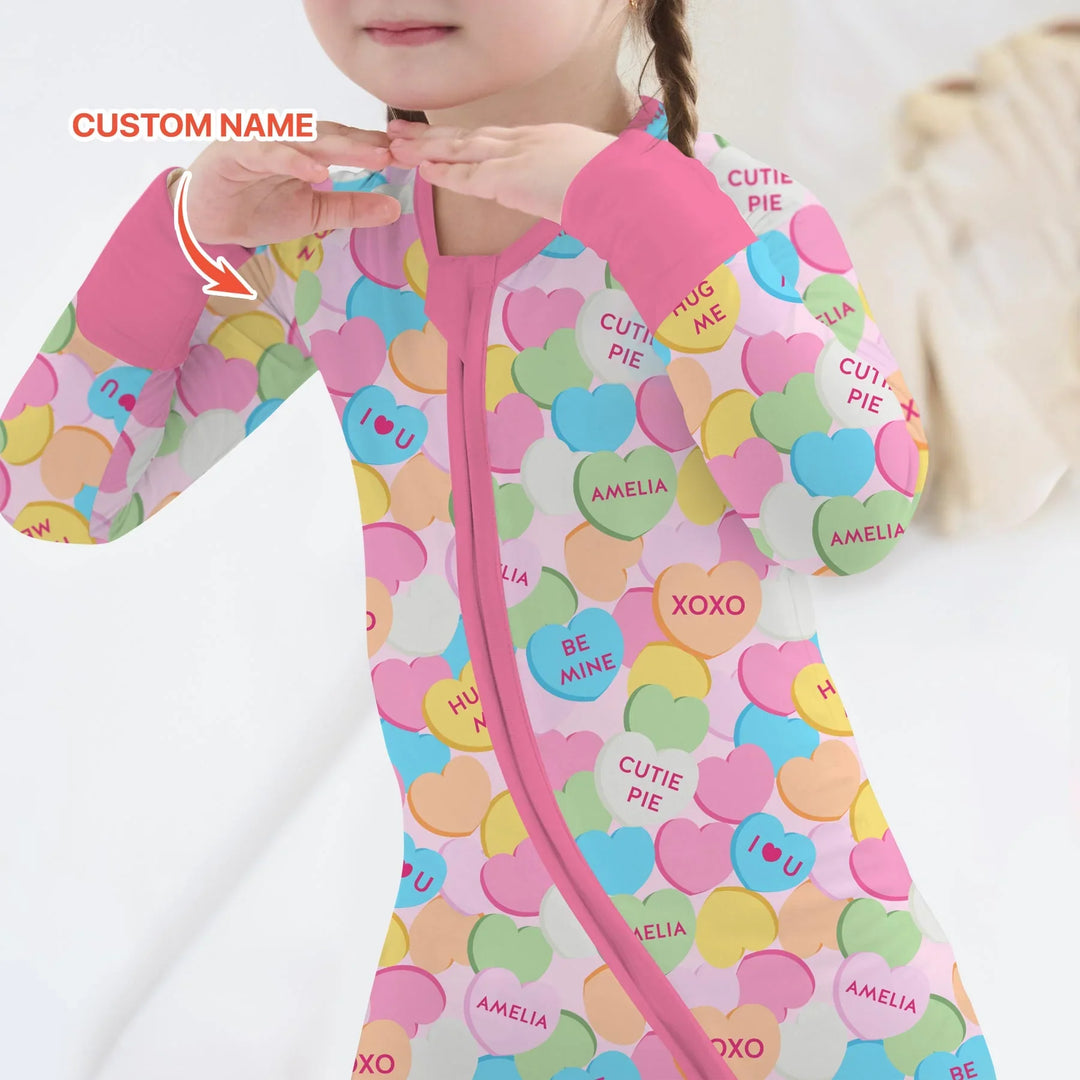 Valentine Candy Crush Family Matching Bamboo Convertible Zippy